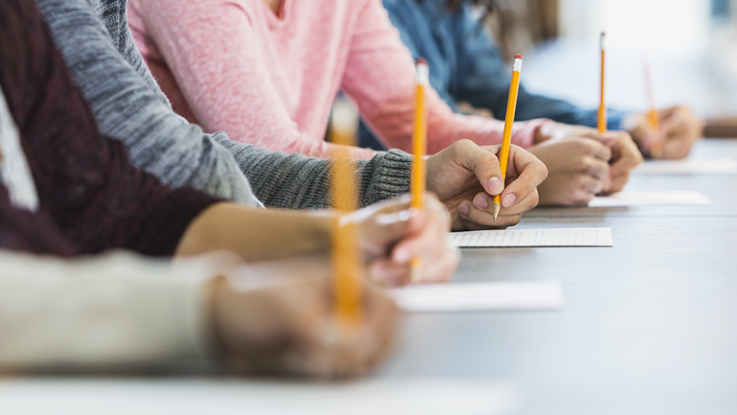 Hands holding pencils