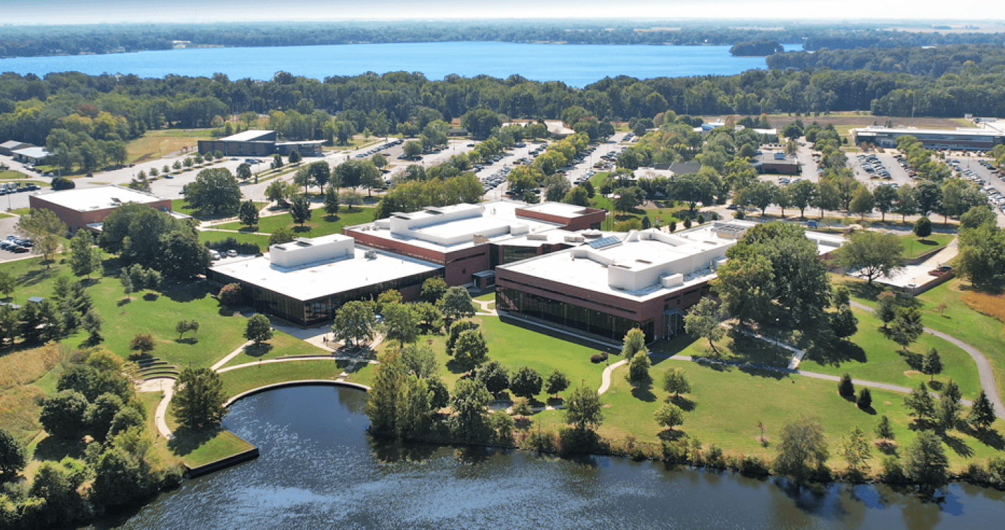 Arial shot of the LLCC campus
