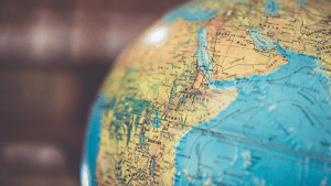 close-up of a globe